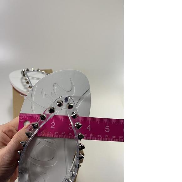 Women's Loubi Flip Spikes Donna White Silver Flip Flops Sandals E292 - Picture 12 of 12
